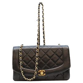 Borsa a tracolla Chanel A01165 Diana 25 in pelle d'agnello nera Nero