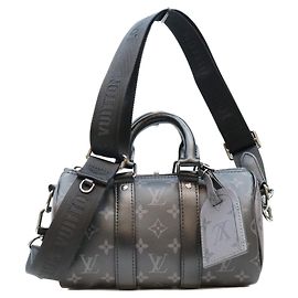 Louis Vuitton Monogram Eclipse Keepall Bandoulière 25 Bolsa Boston Preto