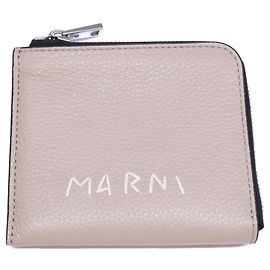 Portamonete Marni in pelle grigiastra Grigio