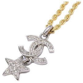 Chanel F20A Coco Mark & Comet Long Necklace Silvery Golden