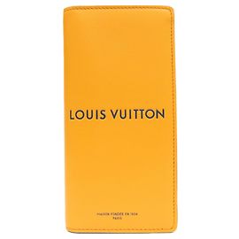 Carteira Longa em Couro de Bezerro Louis Vuitton Azul Laranja