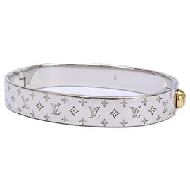 Louis Vuitton Cuff Nanogram Bangle S Silvery Golden