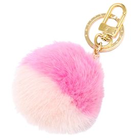 Porte-clés en fourrure de vison Rose/Or Louis Vuitton Rose Doré