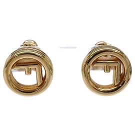 Fendi Gold Stud Earrings Golden