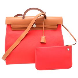 Hermès Borsa Hermes Herbag Zip MM Arancione