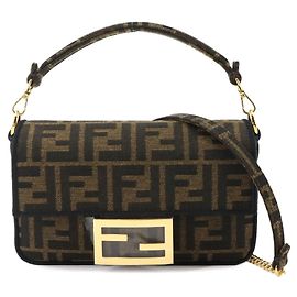 Fendi Zucca Mini Mamma Baguette Handbag Brown