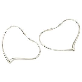 Autre Marque Tiffany & Co. Open Heart Hoop Earrings Silvery