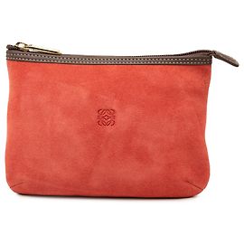 LOEWE Pink Suede Anagram Pouch Pink Other