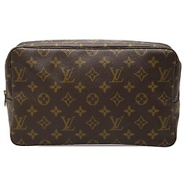 Louis Vuitton Brown Monogram Trousse Toilette 28 Marrone