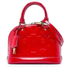 Louis Vuitton Red Monogram Vernis Alma BB Vermelho