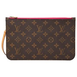 Pochette Louis Vuitton Brown Monogram Neverfull MM Marron