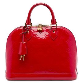 Louis Vuitton Red Monogram Vernis Alma PM Rot