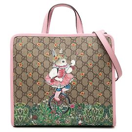Borsa Satchel Gucci Beige Yuko Higuchi GG Supreme Rabbit Beige