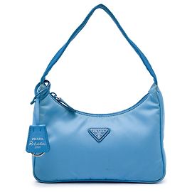 Bolsa de Ombro Prada Blue Mini Tessuto Re Edition 2000 Azul