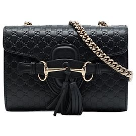 Gucci Black Mini Microguccissima Emily Crossbody Black