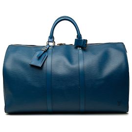 Louis Vuitton Blue Epi Keepall 50 Azul