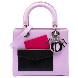 Dior Purple Medium Calfskin Pockets Lady Dior Violet