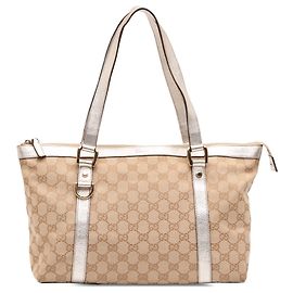 Gucci Beige GG Canvas Abbey D Ring Tote Beige