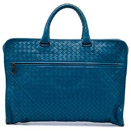 Bottega Veneta Blue Nappa Intrecciato Briefcase Blue