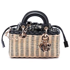 Dior Beige Micro Wicker Oblique Lady D Joy Beige
