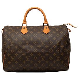 Louis Vuitton Brown Monogram Speedy 35 Marrone