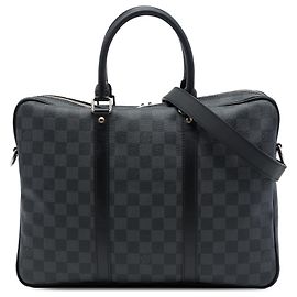 Louis Vuitton Black Damier Graphite Porte Documents Voyage PM Nero