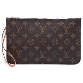 Pochette Louis Vuitton Brown Monogram Neverfull MM Marron
