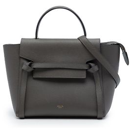 Céline Bolso cinturón Celine de piel de becerro micrograneada gris Castaño