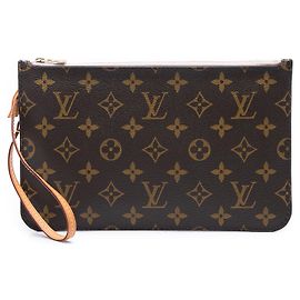 Pochette Louis Vuitton Brown Monogram Neverfull MM Marron
