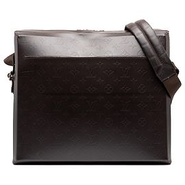 Louis Vuitton Brown Monogram Glace Steve Marrone Marrone scuro
