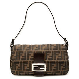 Bolsa Baguette Fendi em lona Zucca marrom Marrom