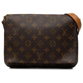 Louis Vuitton Brown Monogram Musette Tango Short Strap Castaño
