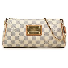 Louis Vuitton White Damier Azur Eva Blanco
