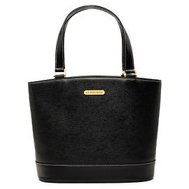 Sac Tote Burberry en cuir noir Noir