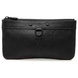 Louis Vuitton Black Monogram Shadow Pochette Discovery PM Schwarz