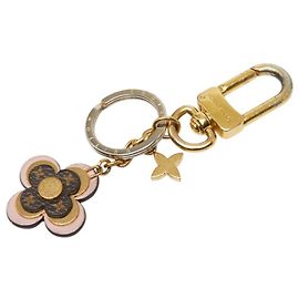 Louis Vuitton Portefeuille Blooming Flower BB Keychain Accessory Marron Rose Doré