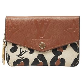 Louis Vuitton Monogram Empreinte Leopard Münzbeutel Braun Leopardenprint Monogramm