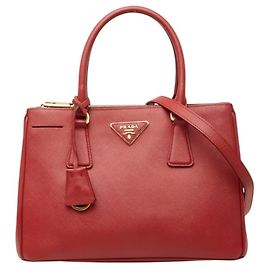Sac à main Prada Saffiano Galleria en cuir rouge Rouge