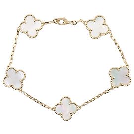 Bracciale con Charm Vintage Alhambra Van Cleef & Arpels Bianco D'oro