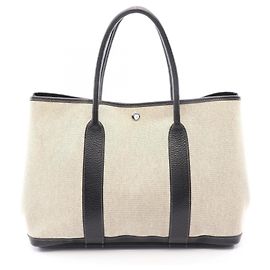 Hermès Hermes Garden Party PM Optical H Tote Bag Black Beige Cream
