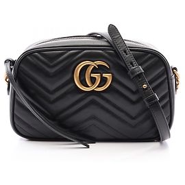Borsa a tracolla in pelle Gucci GG Marmont Nero