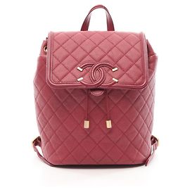 Zaino Chanel CC Filigree Matelassé Rosso
