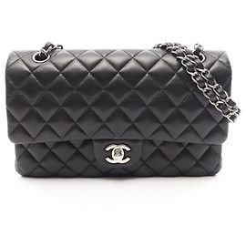 Chanel Matelassé Double Flap Shoulder Bag Black