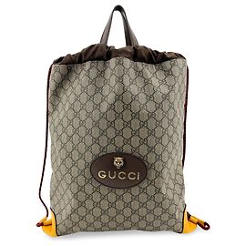 Gucci Neo Vintage Drawstring GG Coated Canvas Large Marrone
