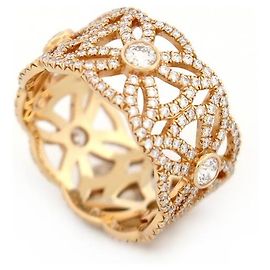 NEW PIAGET EXTREMELY DENTELLE RING T53 18K ROSE GOLD 5.7GR DIAMONDS RING Pink