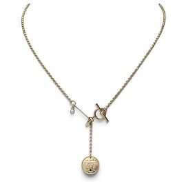 Hermès COLLANA HERMES PENDENTE EX LIBRIS ORO ROSA 18K 10.6GR PM DIAMANTE D'oro