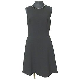 Vestido de crepe com adornos de pérolas Kate Spade Preto
