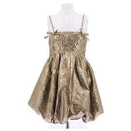 Ganni Gold Dress Golden