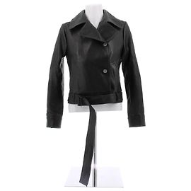 Giacca in pelle nera Magda Butrym Nero