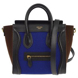 Céline Celine Tricolor Luggage Felt Nano Azul